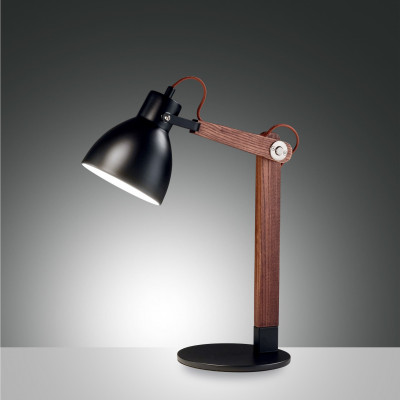 Fabas Luce - Shank - Sveva TL - Tischlampe aus Holz - Schwarz - LS-FL-3644-30-101