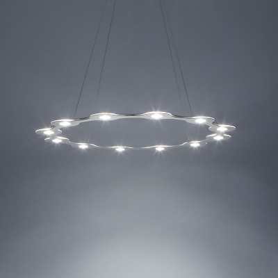 Lumen Center - Flat - Flat Ring 12 SP - Kronleuchter mit zwölf Lichtpunkten - Aluminium eloxiert - Diffused