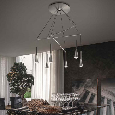 Elesi Luce - Iconic&Narciso - Iconic SP 6 luci LED - Chandelier six light - Aluminium / black