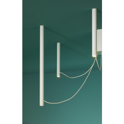 Fabbian - Multispot - Ari SP 3L LED - Suspension lamp with 3 lights with tubular diffuser - White - LS-FB-F55A05-01 - Warm white - 3000 K - Diffused Fabbian - Multispot - Ari SP 3L LED - Suspension lamp with 3 lights with tubular diffuser - White - LS-FB-F55A05-01 - Warm white - 3000 K - Diffused