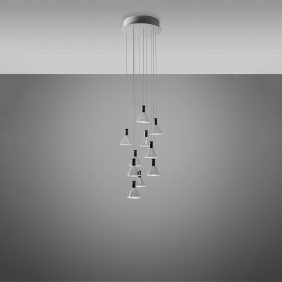 Fabbian - Multispot - Multispot Polair-1 SP10 LED - Design suspension 10 lights - Transparent - LS-FB-F32A43-00 - Super warm - 2700 K - Diffused Fabbian - Multispot - Multispot Polair-1 SP10 LED - Design suspension 10 lights - Transparent - LS-FB-F32A43-00 - Super warm - 2700 K - Diffused