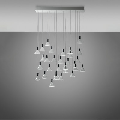 Fabbian - Multispot - Multispot Polair-2 SP30 LED - Suspension 30 lights - Transparent - LS-FB-F32A50-00 - Super warm - 2700 K - Diffused Fabbian - Multispot - Multispot Polair-2 SP30 LED - Suspension 30 lights - Transparent - LS-FB-F32A50-00 - Super warm - 2700 K - Diffused