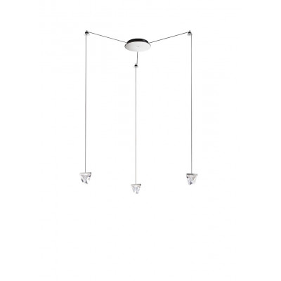 Fabbian - Tripla - Tripla SP 3L LED - Chandelier three light - Aluminum - LS-FB-F41G01-11 - Warm white - 3000 K - Diffused Fabbian - Tripla - Tripla SP 3L LED - Chandelier three light - Aluminum - LS-FB-F41G01-11 - Warm white - 3000 K - Diffused