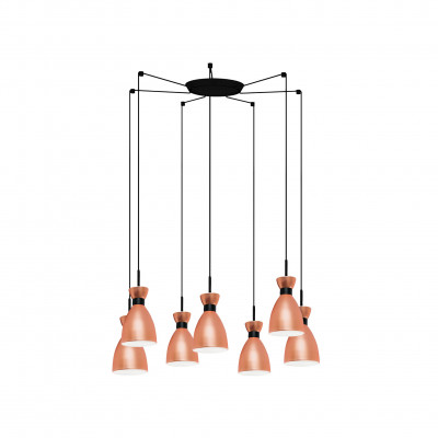 Faro - Indoor - Retro - Retro SP 7L - Design chandelier with seven light - Copper - LS-FR-20046-7L