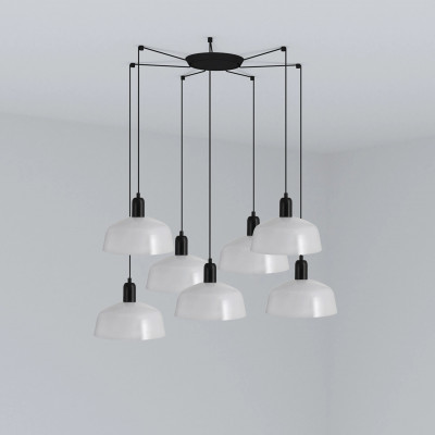 Faro - Indoor - Linda - Tatawin SP M 7L - Chandelier seven light - Black/White - LS-FR-20340-119-7L