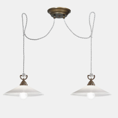 Il fanale - Up and down - Tabia SP 2L decentrabile - Two lights chandelier with decentralized attachment - Brass - LS-IF-212-10-OV Il fanale - Up and down - Tabia SP 2L decentrabile - Two lights chandelier with decentralized attachment - Brass - LS-IF-212-10-OV
