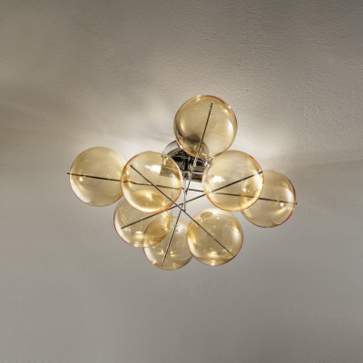 Metal Lux - Atom - Atom PL 2L - Two light modern ceiling lamp - Amber - LS-ML-255-340-06