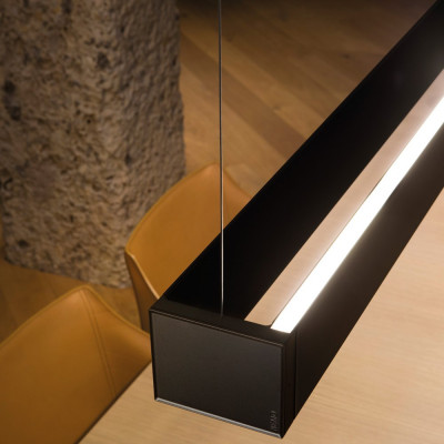 Nemo - Geometrica - Tru horizontal up+down SP LED - Pendant lamp with light up and down - Black - LS-NL-TRU-LNN-55 - Super warm - 2700 K - Diffused Nemo - Geometrica - Tru horizontal up+down SP LED - Pendant lamp with light up and down - Black - LS-NL-TRU-LNN-55 - Super warm - 2700 K - Diffused