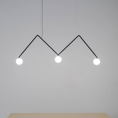 Nemo - Stelo - Dabliu Globe SP LED - Pendant lamp with 3 sphere diffusers - White/Black - LS-NL-DAB-LNN-53 - Super warm - 2700 K - Diffused Nemo - Stelo - Dabliu Globe SP LED - Pendant lamp with 3 sphere diffusers - White/Black - LS-NL-DAB-LNN-53 - Super warm - 2700 K - Diffused