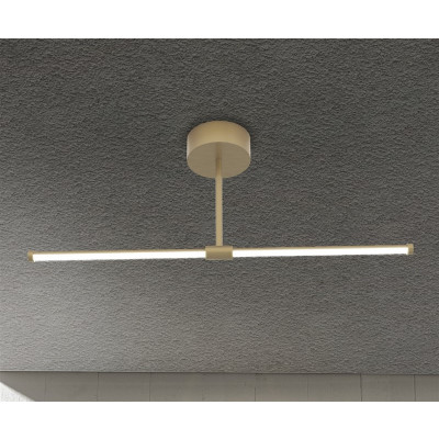 Sikrea - Essentiality - Elia PL LED S - Small linear ceiling lamp - Gold - Diffused Sikrea - Essentiality - Elia PL LED S - Small linear ceiling lamp - Gold - Diffused