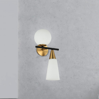 Sikrea - Linee - Mikado A AP - Modern wall lamp with two lights - Gold/Black - LS-SI-2925 Sikrea - Linee - Mikado A AP - Modern wall lamp with two lights - Gold/Black - LS-SI-2925