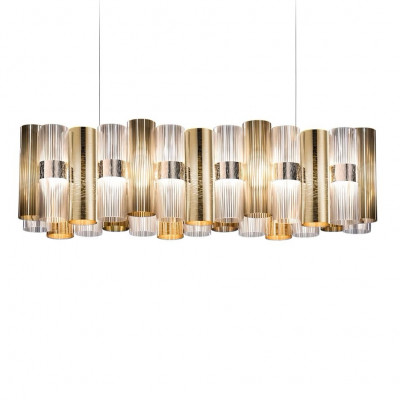Slamp - La Lollo - La Lollo SP linear 100 - Linear suspension - Gold - LS-SL-LALSXXLGLD01T00NMTEU - Super warm - 2700 K - Diffused Slamp - La Lollo - La Lollo SP linear 100 - Linear suspension - Gold - LS-SL-LALSXXLGLD01T00NMTEU - Super warm - 2700 K - Diffused
