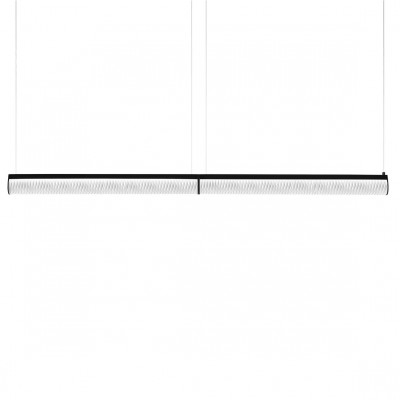 Slamp - Hugo - Modula Double SP - Linear suspension lamp - Black / pleating - LS-SL-MODS000DPB01TDB000EU - Warm white - 3000 K - Diffused Slamp - Hugo - Modula Double SP - Linear suspension lamp - Black / pleating - LS-SL-MODS000DPB01TDB000EU - Warm white - 3000 K - Diffused