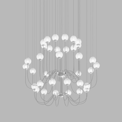 Vistosi - Puppet - Puppet SP 36 - Classic chandelier - Chrome/White - LS-VI-PUPPESP36-P00CR-BCSFG9-1CE Vistosi - Puppet - Puppet SP 36 - Classic chandelier - Chrome/White - LS-VI-PUPPESP36-P00CR-BCSFG9-1CE