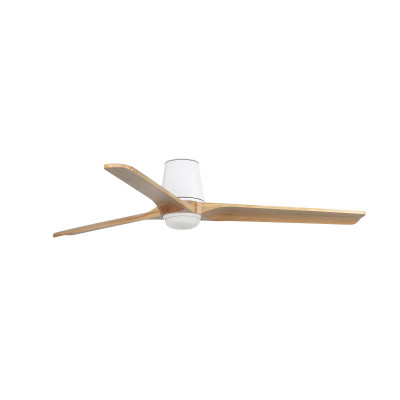 Faro - Indoor - Ventilateurs - Heywood Tub L VE LED - Ventilateur de plafond avec lumière - Blanc opaque / bois clair - LS-FR-33838-1TW - Dynamic White - Diffuse