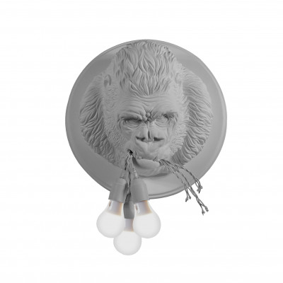 Karman - Zoo - Ugorilla AP - Applique au design moderne - Blanc opaque - LS-KR-AP152BBINT Karman - Zoo - Ugorilla AP - Applique au design moderne - Blanc opaque - LS-KR-AP152BBINT