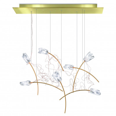 Slamp - Preziosa - Tulip 7 Linear SP - Suspension 7 lumières - Cristal/Lation - LS-SL-TULSM00PRS03CLDLNCEU Slamp - Preziosa - Tulip 7 Linear SP - Suspension 7 lumières - Cristal/Lation - LS-SL-TULSM00PRS03CLDLNCEU