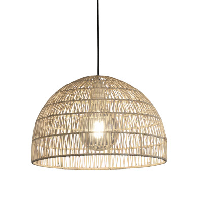 ACB - Lampade in materiali naturali - Evens SP - Sospensione in rattan a cupola - Nero / rattan - LS-AC-C3930082NA
