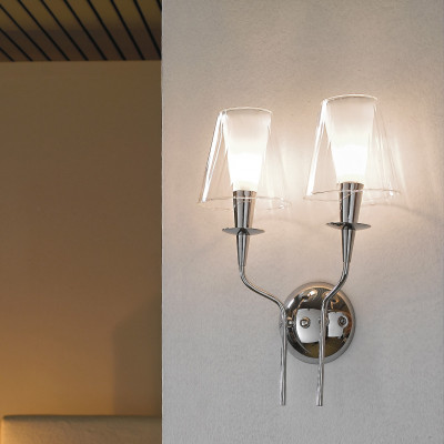 Metal Lux - New Classic - Opera AP 2L - Applique classica doppia a parete - Cristallo - LS-ML-180-102-42